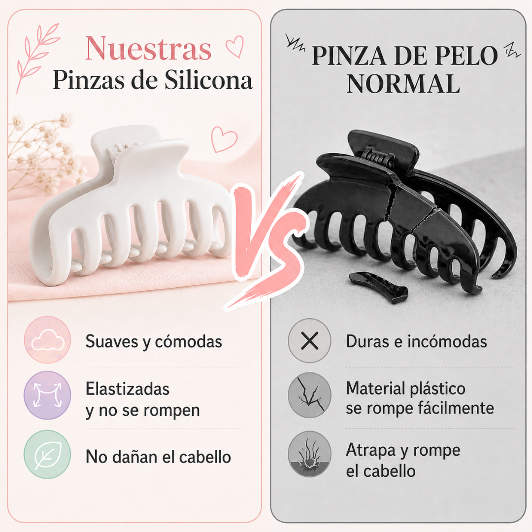 Pinza de silicona para pelo